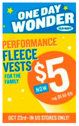 $5 Fleece Vests at Old Navy