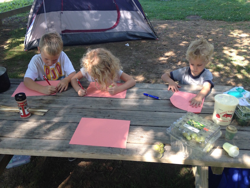 kids draw campground maps