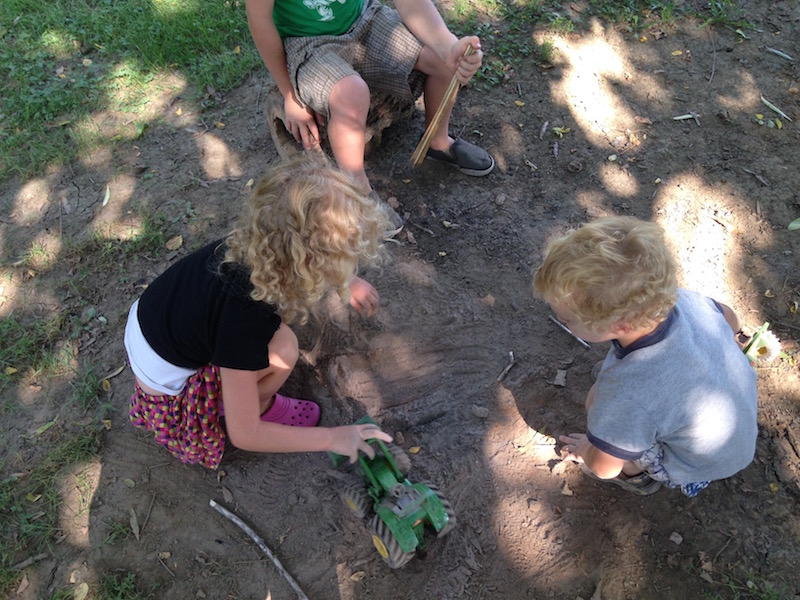 tractor play in dirt