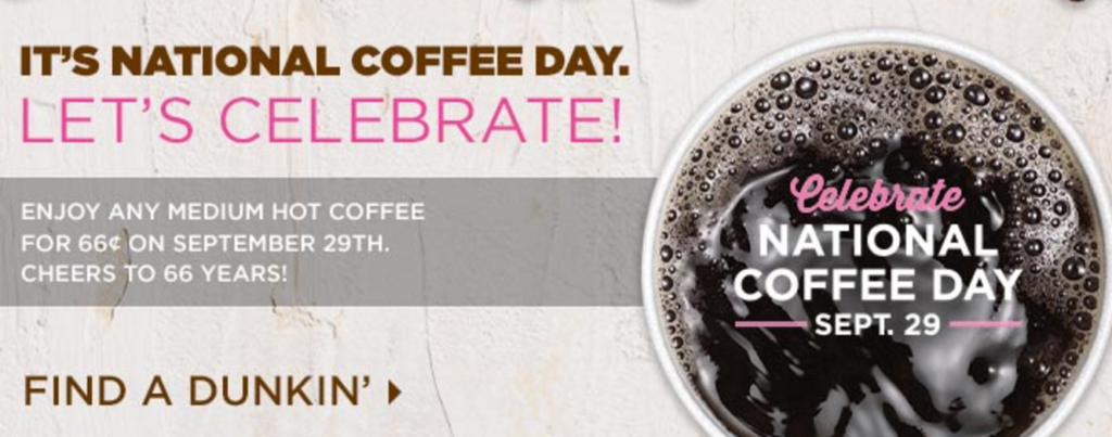 free dunkin donuts coffee national coffee day