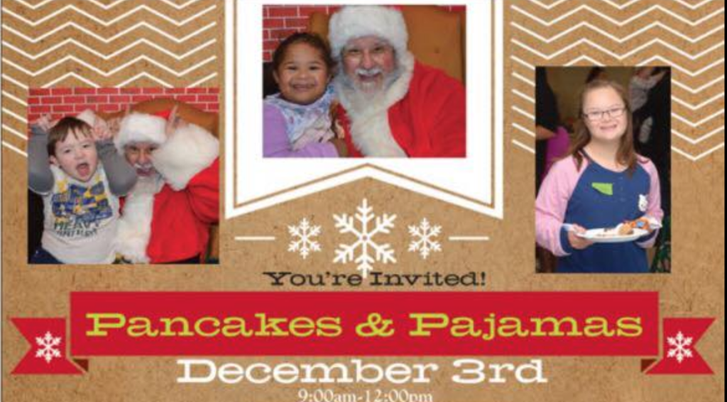 santa in lancaster pajamas breakfast pancakes