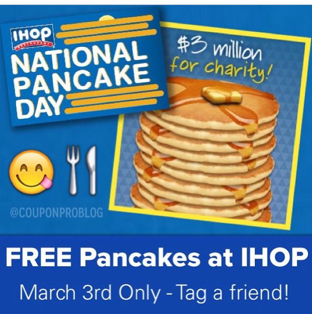 FREE pancakes at IHOP on 3/3/15 - Frugal Lancaster