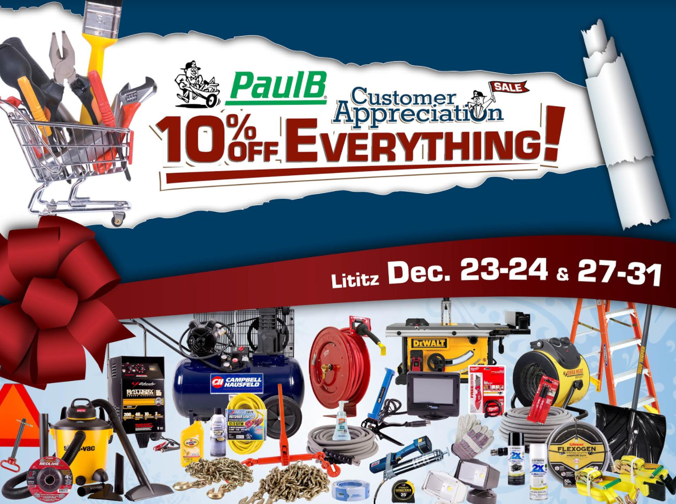 Paul B Hardware Customer Appreciation Sale {December 23-24 & 27-31 ...