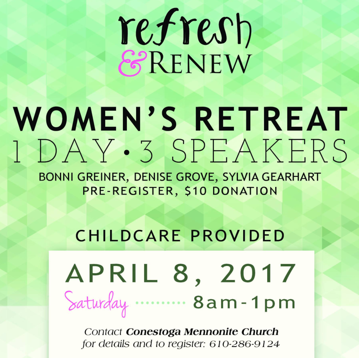 Refresh & Renew Women's Day Retreat in Morgantown {April 8, 2017 ...